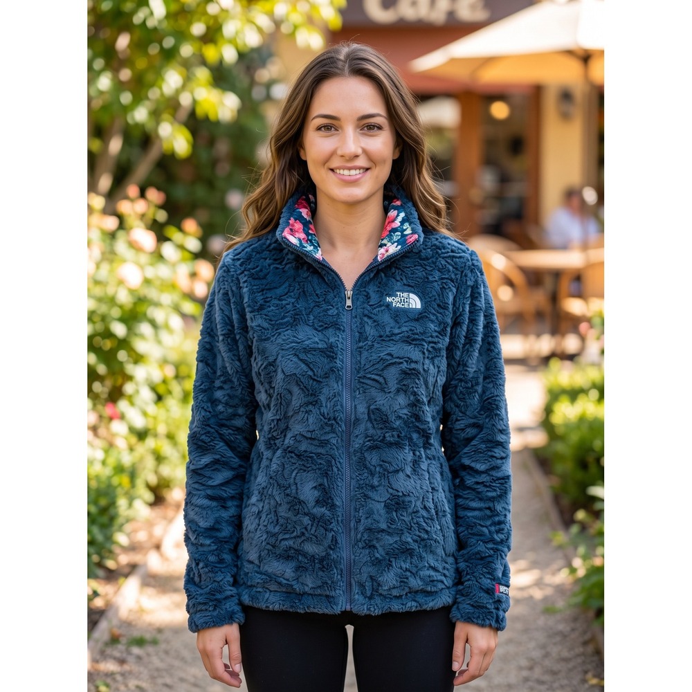 The North Face Reversible Jacket Girls XL 18 Blue Floral Mossbud Swirl Excellent